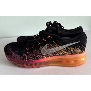 Nike Flyknit Air Max 2013 Black Pink Muticolor 620659-015 Womens 8.5